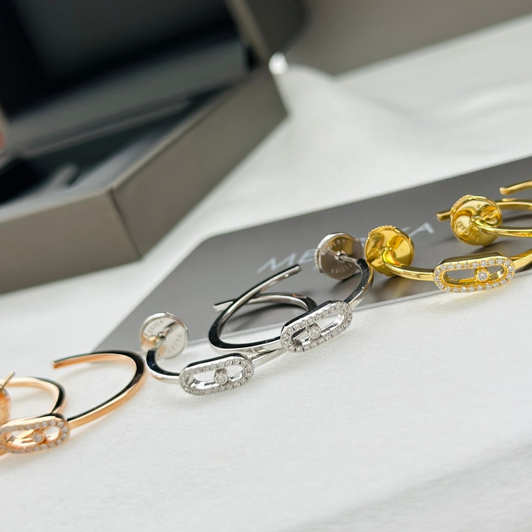 [Twinkle jewelrys]CREOLES MOVE UNO PM DIAMOND EARRINGS