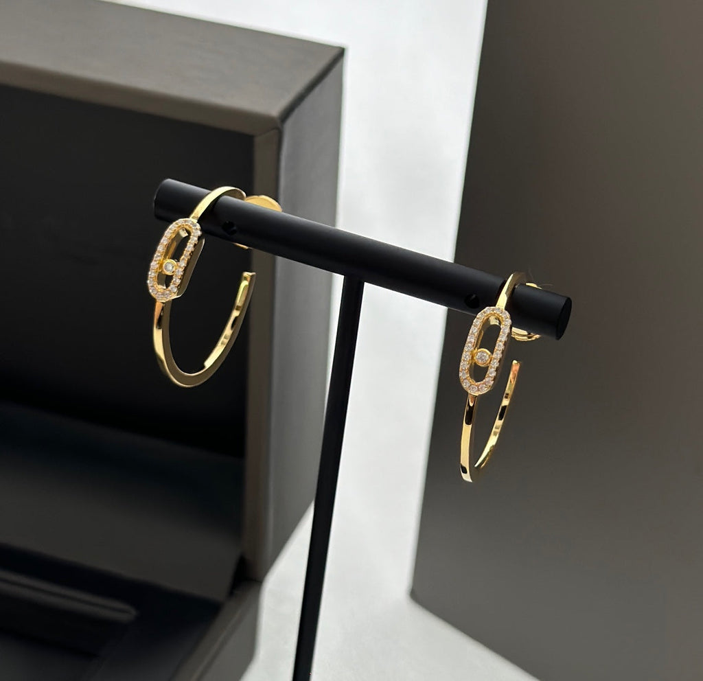[Twinkle jewelrys]CREOLES MOVE UNO PM DIAMOND EARRINGS