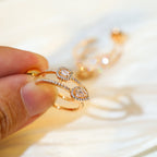 [Twinkle jewelrys]CREOLES MY TWIN 2 RANGS SILVER DIAMOND EARRINGS