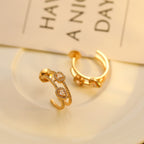 [Twinkle jewelrys]CREOLES MY TWIN 2 RANGS SILVER DIAMOND EARRINGS