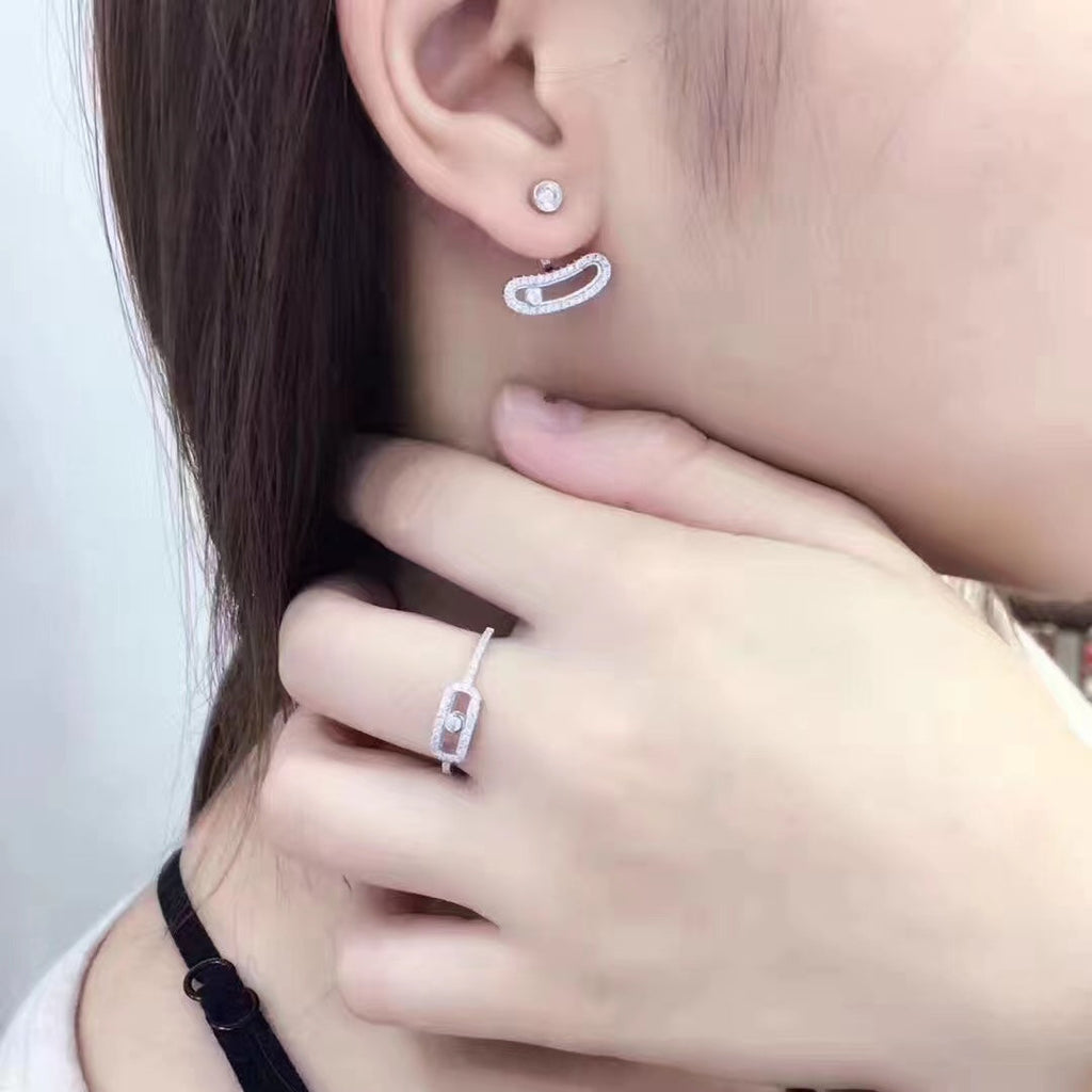 [Twinkle jewelrys]MOVE UNO SILVER DIAMOND EARRINGS
