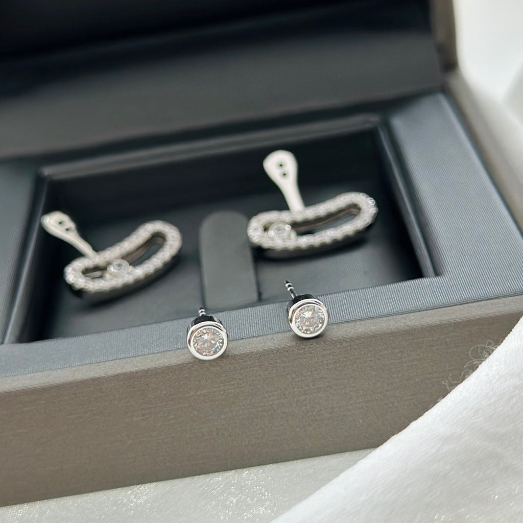 [Twinkle jewelrys]MOVE UNO SILVER DIAMOND EARRINGS