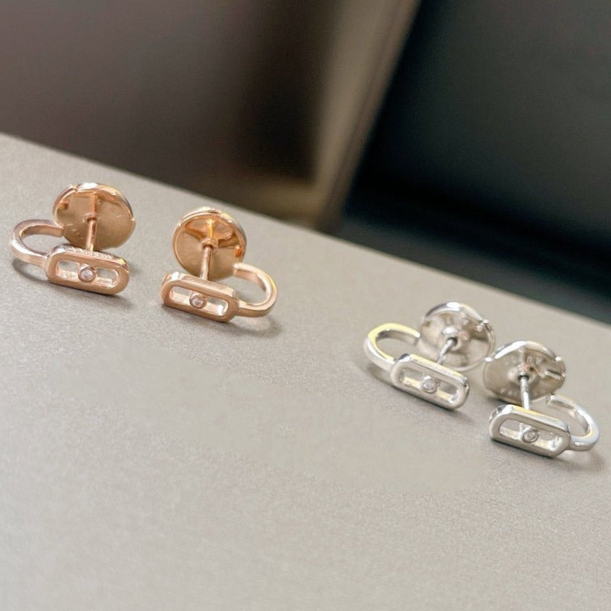 [Twinkle jewelrys]CREOLES MOVE UNO MINI 1 DIAMOND EARRINGS