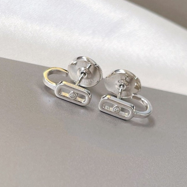 [Twinkle jewelrys]CREOLES MOVE UNO MINI 1 DIAMOND EARRINGS