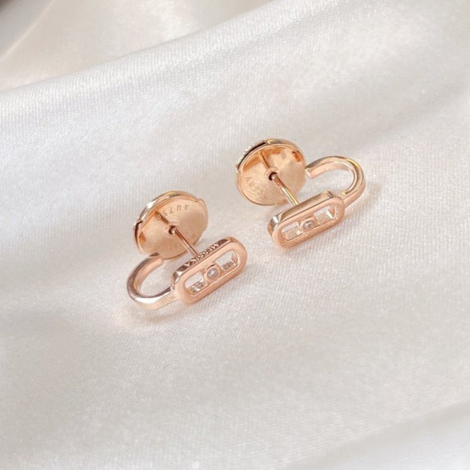 [Twinkle jewelrys]CREOLES MOVE UNO MINI 1 DIAMOND EARRINGS
