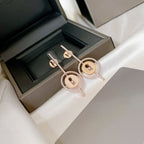 [Twinkle jewelrys]LUCKY MOVE ARROW PINK GOLD DIAMOND EARRINGS