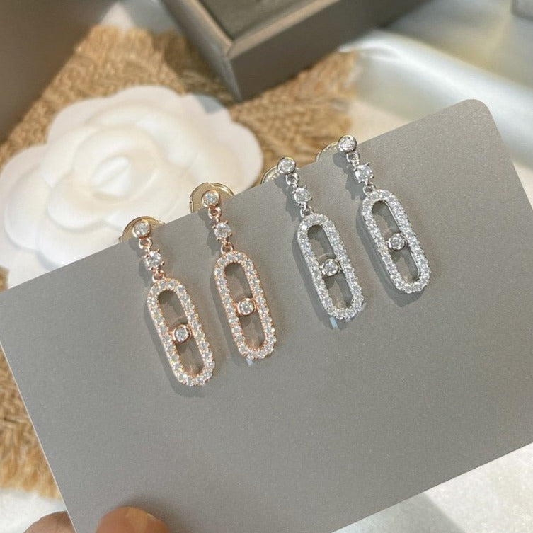 [Twinkle jewelrys]DORMEUSES MOVE UNO DIAMOND EARRINGS