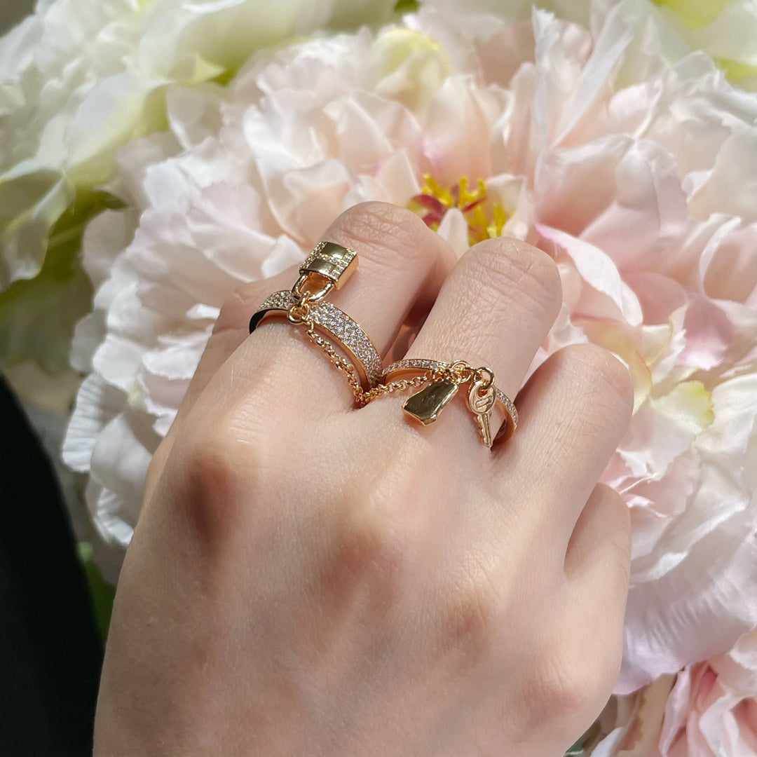 ¡®Twinkle jewelry¡¯HM KELLY CLOCHETTE DOUBLE RING IN  WITH DIAMONDS