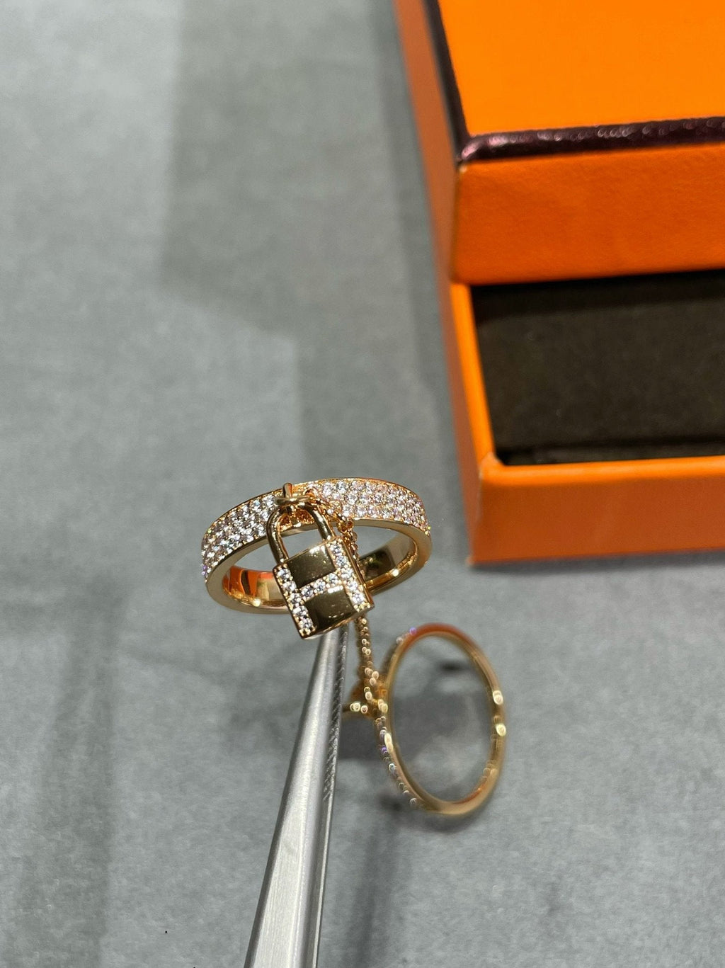 ¡®Twinkle jewelry¡¯HM KELLY CLOCHETTE DOUBLE RING IN  WITH DIAMONDS