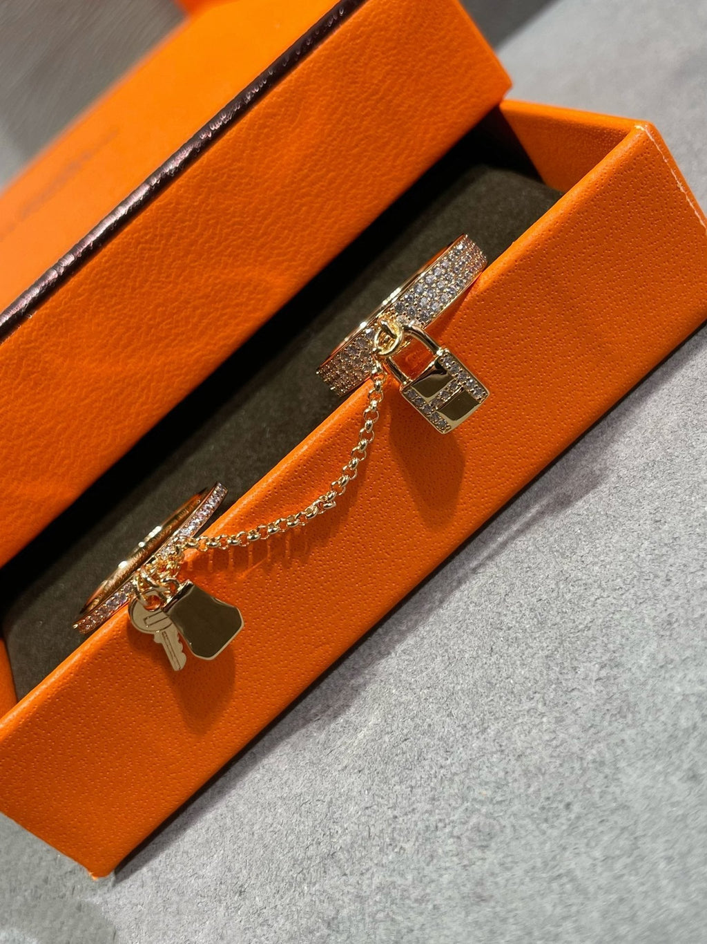 ¡®Twinkle jewelry¡¯HM KELLY CLOCHETTE DOUBLE RING IN  WITH DIAMONDS