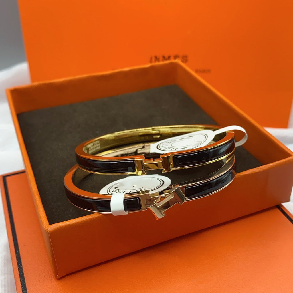 ¡®Twinkle jewelry¡¯CLASSIC HM CLIC BLACK 8MM ENAMEL BRACELET