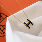 ¡®Twinkle jewelry¡¯HM CLIC BLACK ENAMEL GOLD NECKLACE