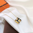 ¡®Twinkle jewelry¡¯HM CLIC BLACK ENAMEL GOLD NECKLACE