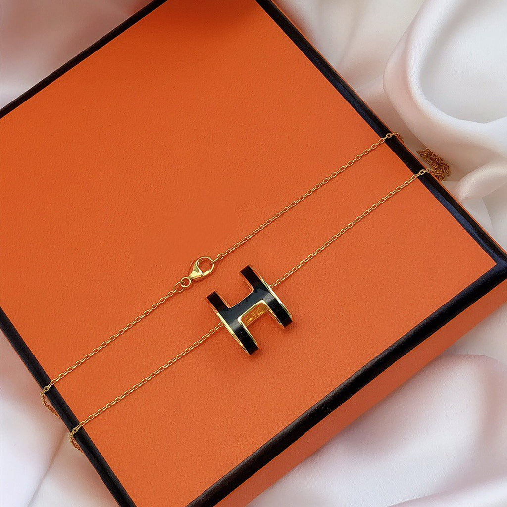 ¡®Twinkle jewelry¡¯HM CLIC BLACK ENAMEL GOLD NECKLACE