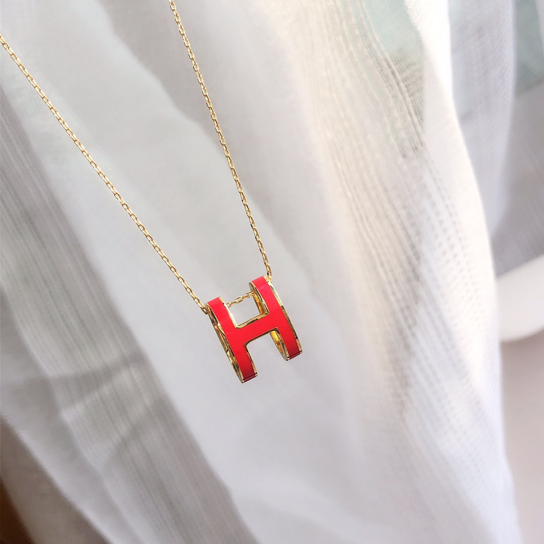 ¡®Twinkle jewelry¡¯HM CLIC RED ENAMEL GOLD NECKLACE