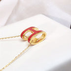 ¡®Twinkle jewelry¡¯HM CLIC RED ENAMEL GOLD NECKLACE