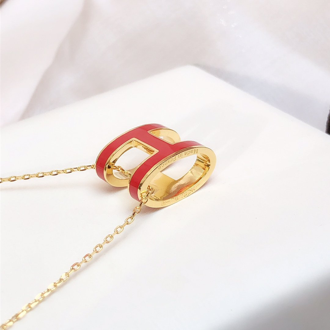 ¡®Twinkle jewelry¡¯HM CLIC RED ENAMEL GOLD NECKLACE