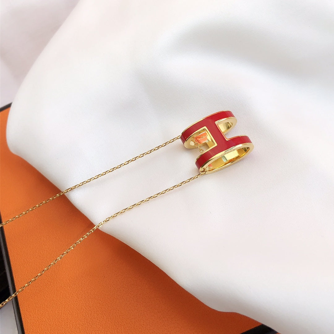 ¡®Twinkle jewelry¡¯HM CLIC RED ENAMEL GOLD NECKLACE