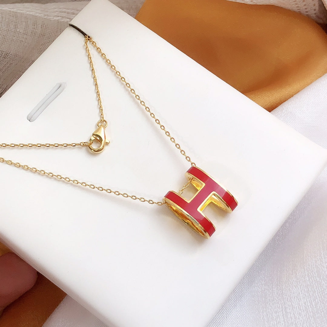 ¡®Twinkle jewelry¡¯HM CLIC RED ENAMEL GOLD NECKLACE
