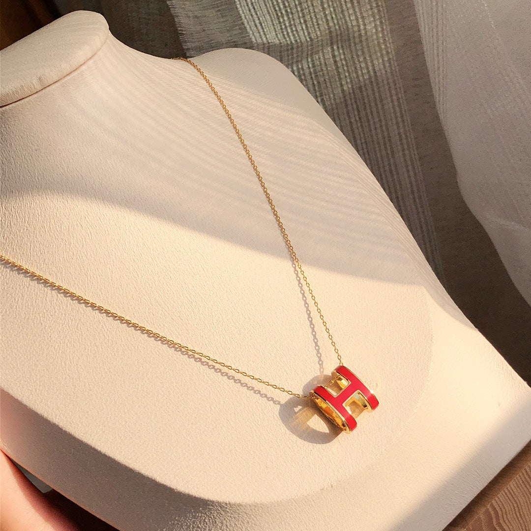 ¡®Twinkle jewelry¡¯HM CLIC RED ENAMEL GOLD NECKLACE