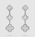 ¡®Twinkle jewelry¡¯CLOVER 3 MOTIF DIAMOND SILVER DROP EARRINGS
