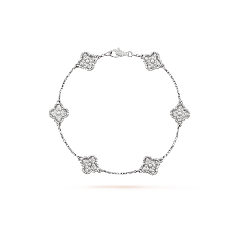 ¡®Twinkle jewelry¡¯CLOVER 6 MOTIF SILVER DIAMOND BRACELET