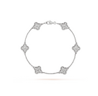 ¡®Twinkle jewelry¡¯CLOVER 6 MOTIF SILVER DIAMOND BRACELET