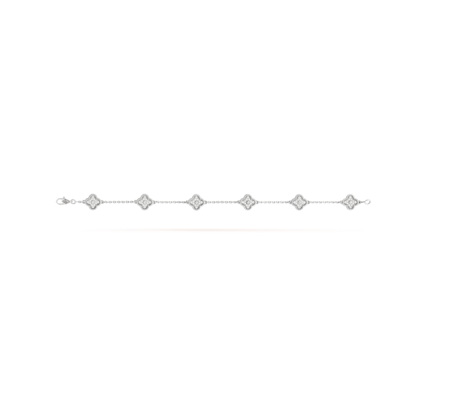 ¡®Twinkle jewelry¡¯CLOVER 6 MOTIF SILVER DIAMOND BRACELET