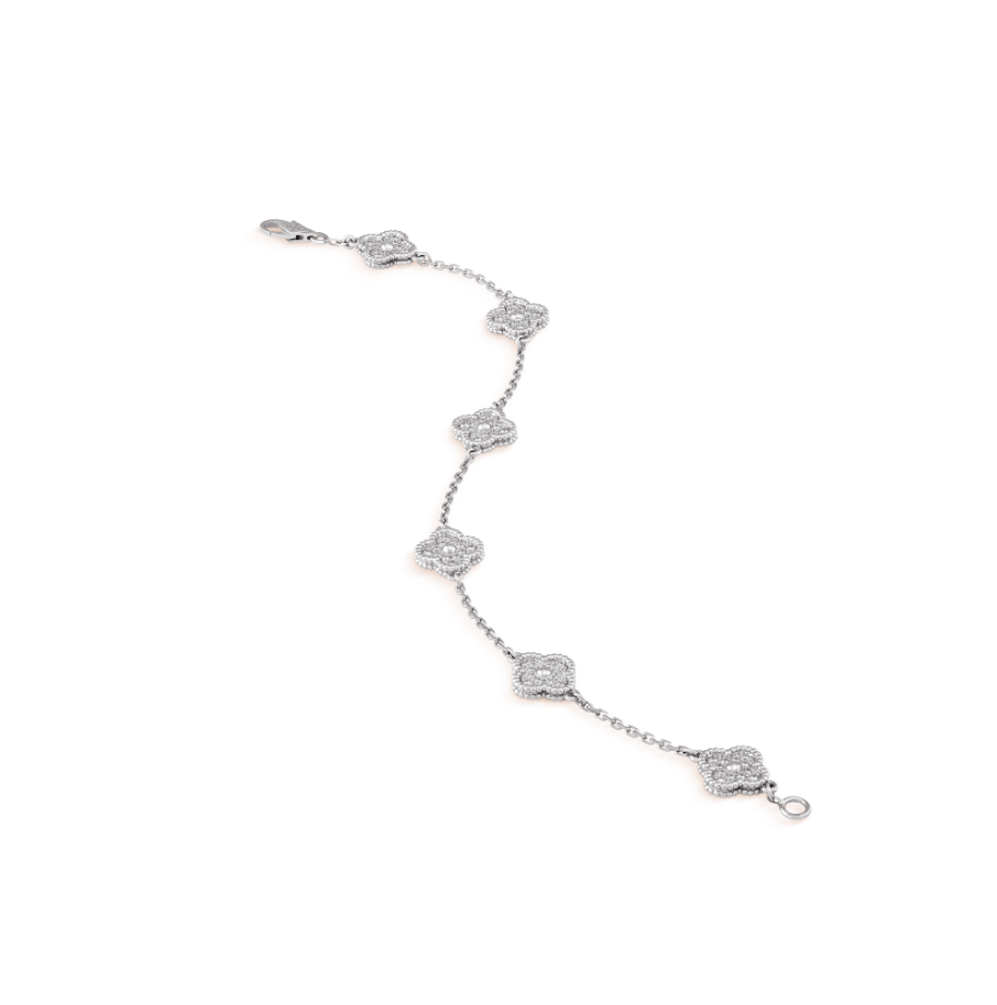 ¡®Twinkle jewelry¡¯CLOVER 6 MOTIF SILVER DIAMOND BRACELET