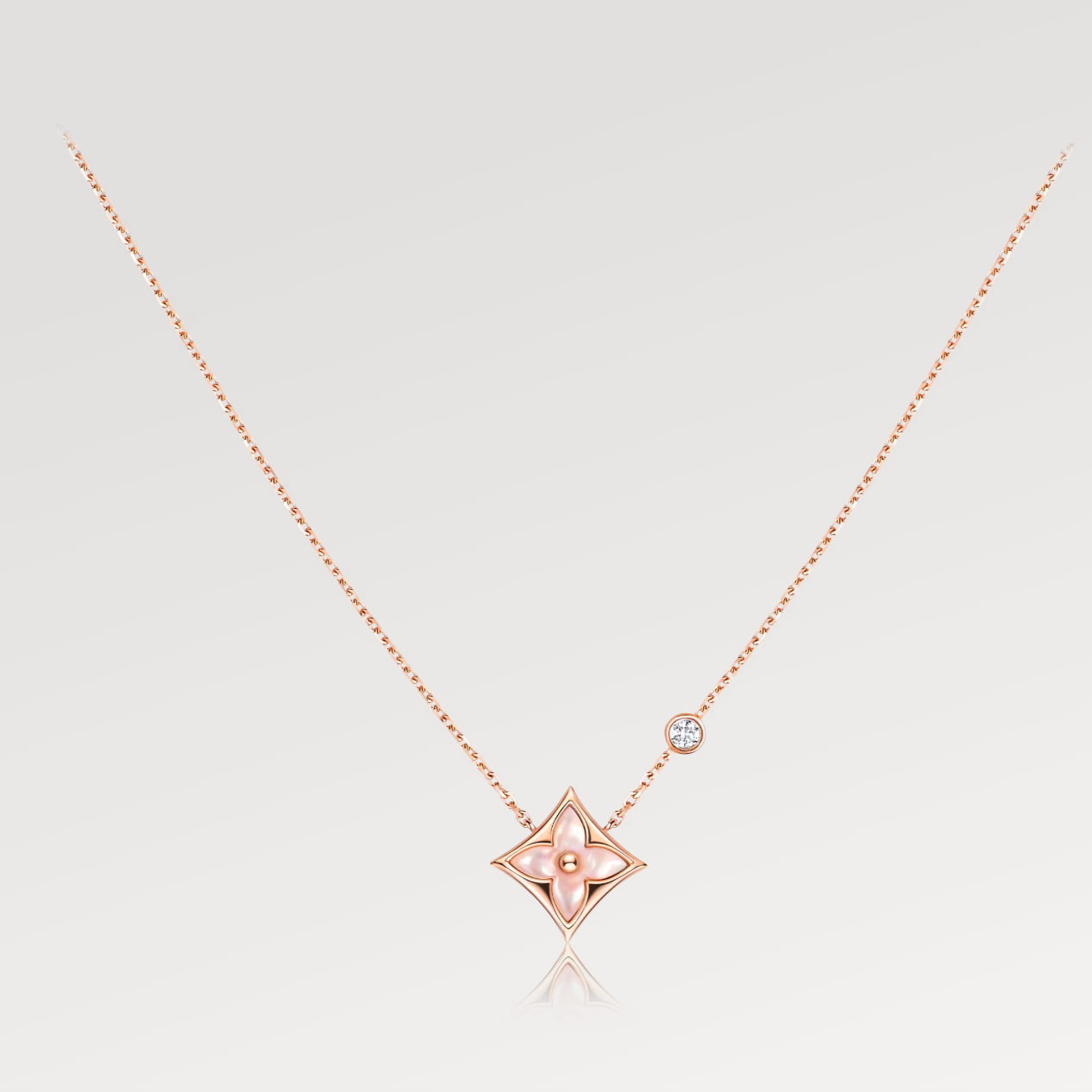 ¡®Twinkle jewelry¡¯STAR PINK MOP 1 DIAMOND PINK GOLD NECKLACE