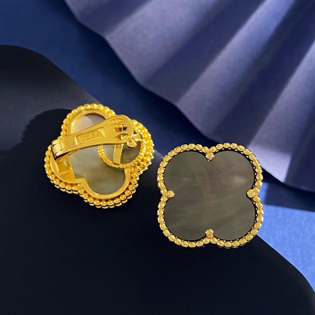 [¡®Twinkle jewelry¡¯]CLOVER  20MM GRAY MOP EARRINGS