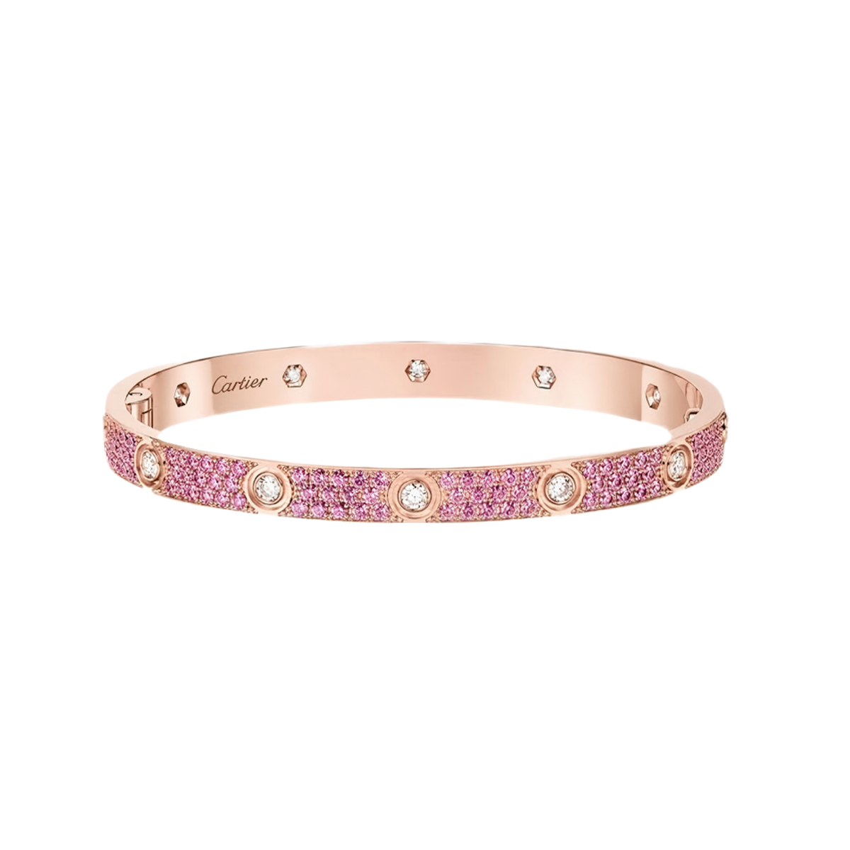 [Twinkle JURI]2026 PAVE GEMSTONE LOVE BRACELET 6.1MM 10 DIAMONDS