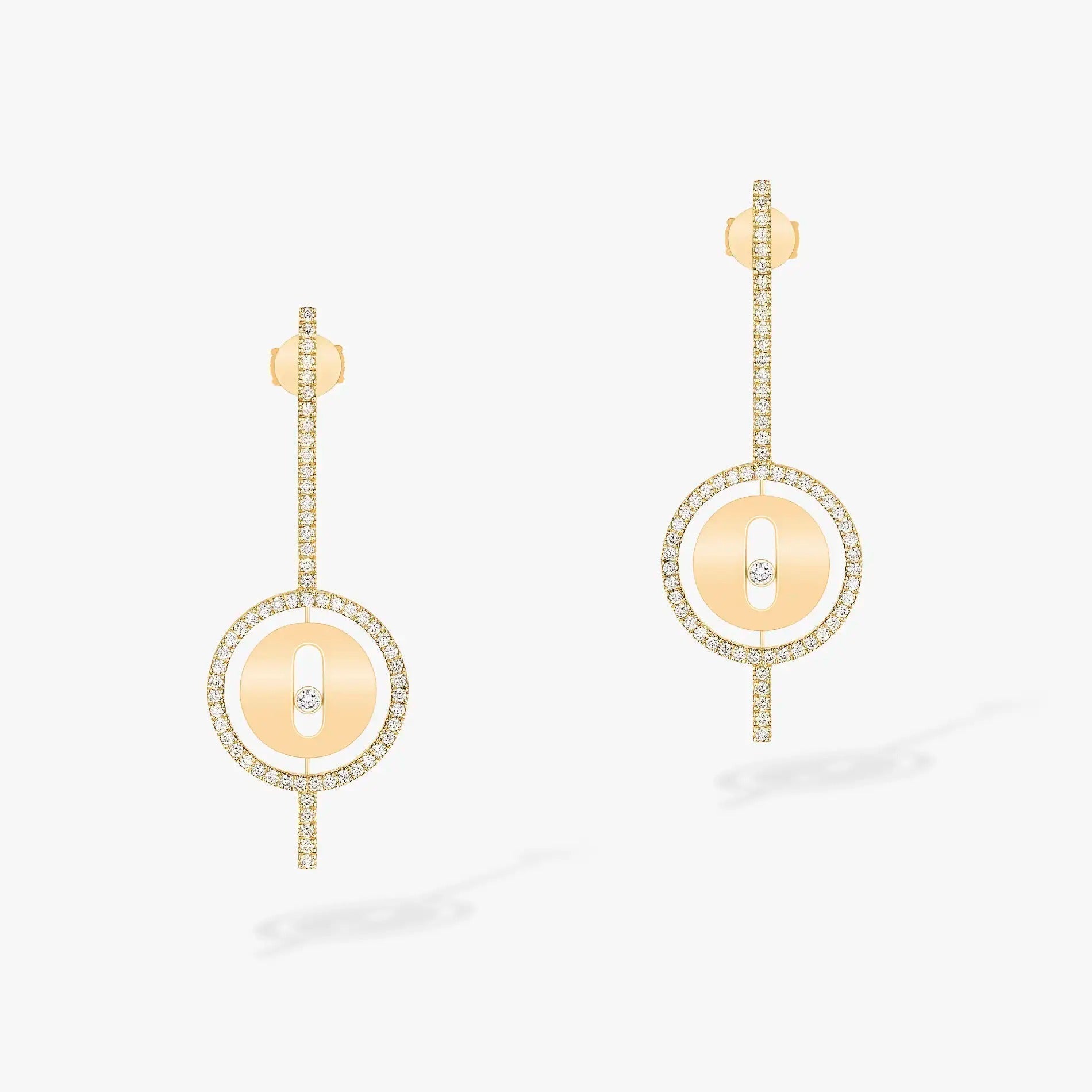[Twinkle jewelrys]LUCKY MOVE ARROW PINK GOLD DIAMOND EARRINGS