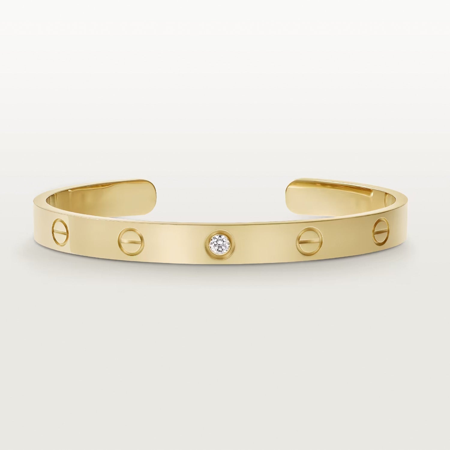 ¡®Twinkle jewelry¡¯LOVE BRACELET 6.1MM 1 DIAMOND OPEN CUFF
