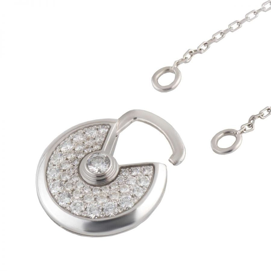 ¡®Twinkle jewelry¡¯AMULETTE SILVER FULL DIAMOND NECKLACE