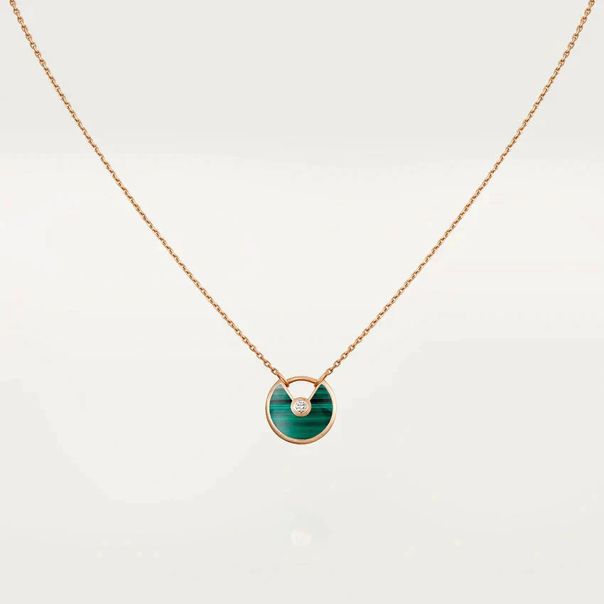 ¡®Twinkle jewelry¡¯AMULETTE ROSE GOLD MALACHITE NECKLACE