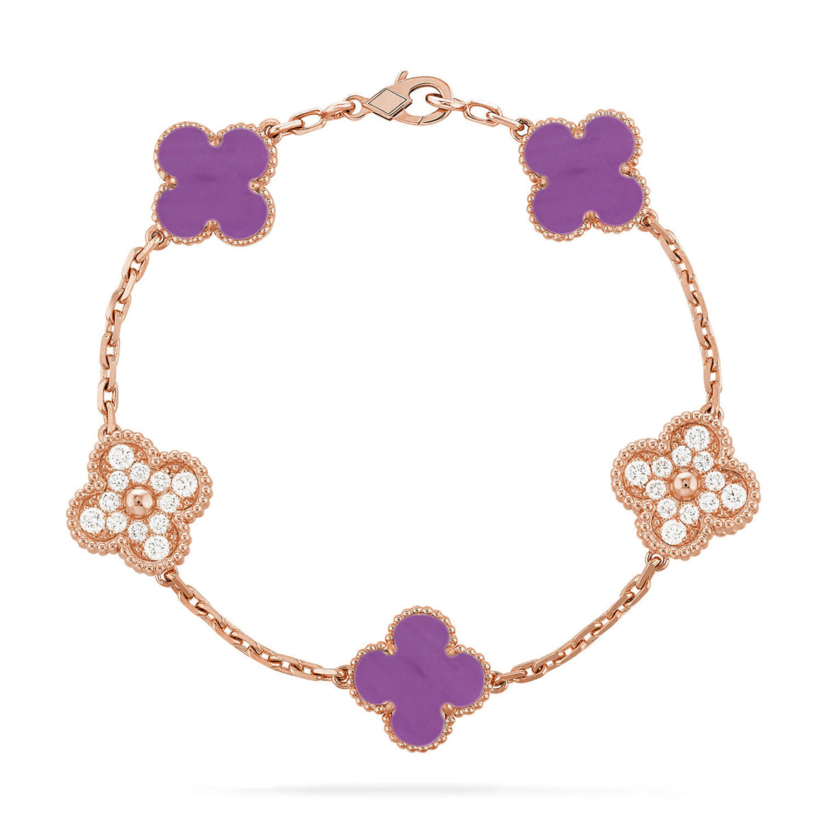 [Twinkle jewelry]New  CLOVER 5 MOTIF VIOLET BRACELET COLLECTION