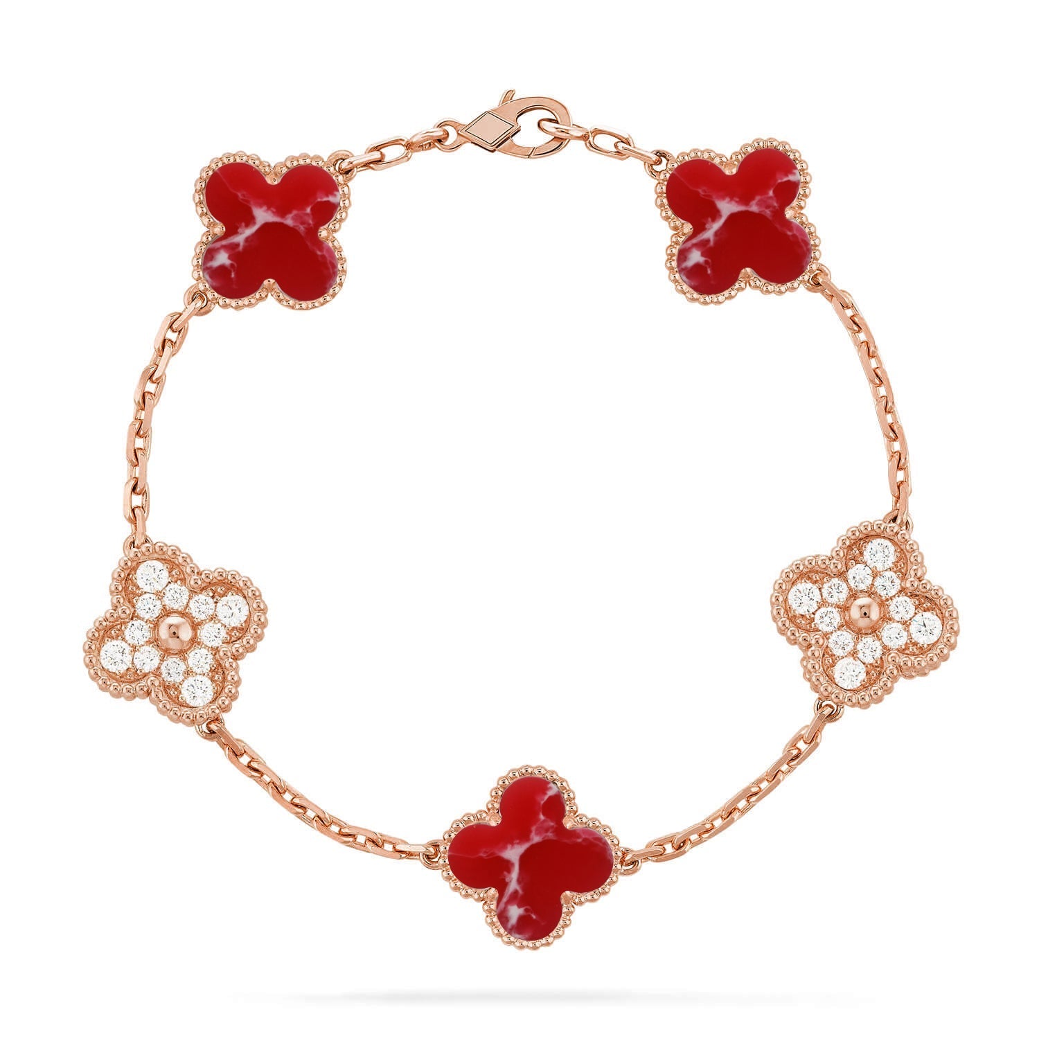[Twinkle jewelry]New CLOVER 5 MOTIF RED PATTERN BRACELET COLLECTION
