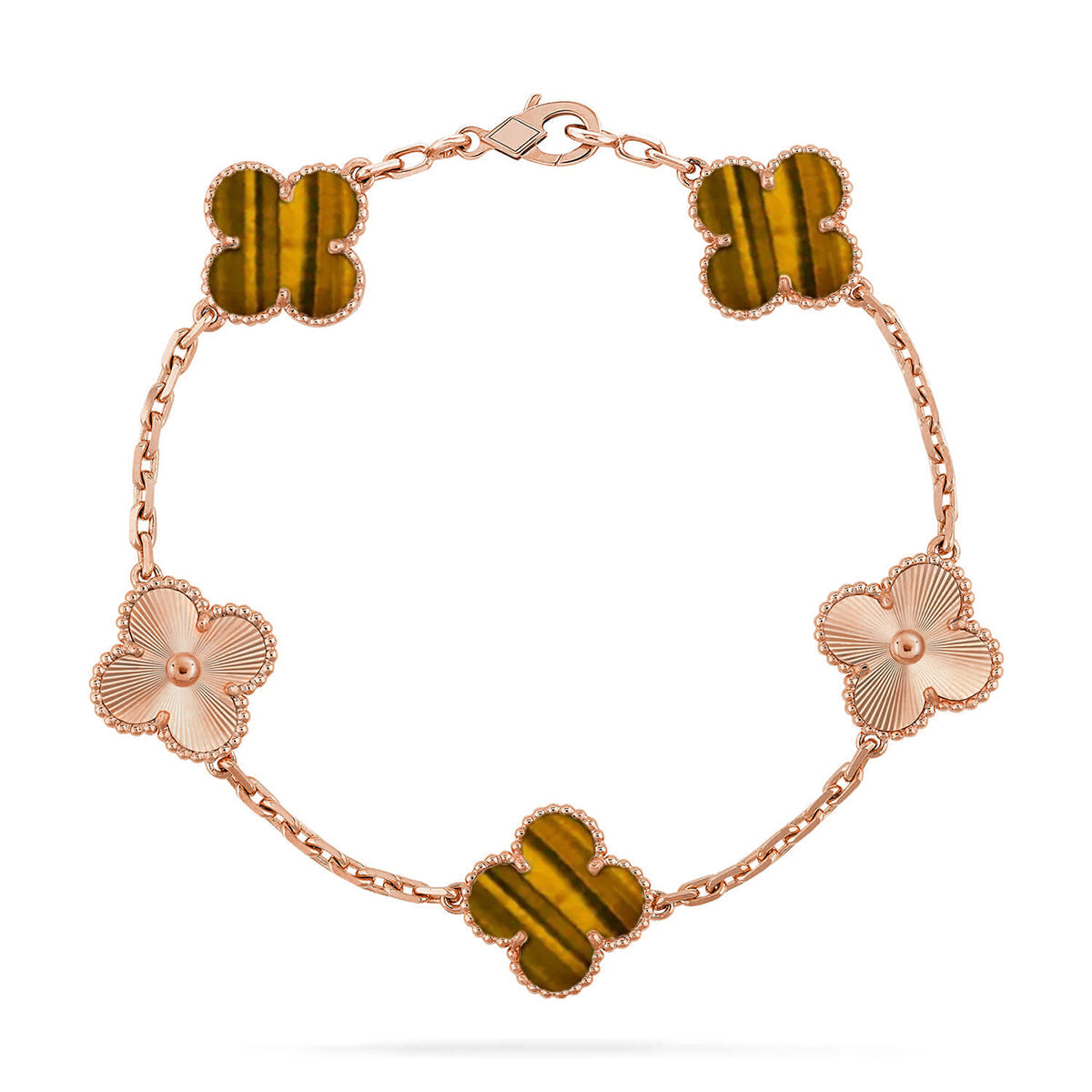[Twinkle jewelry]New  CLOVER 5 MOTIFS TIGER EYE BRACELET COLLECTION