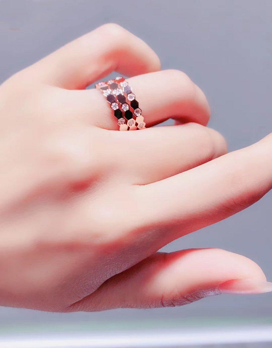 ¡®Twinkle jewelry¡¯BEE LOVE RING PINK GOLD DIAMOND