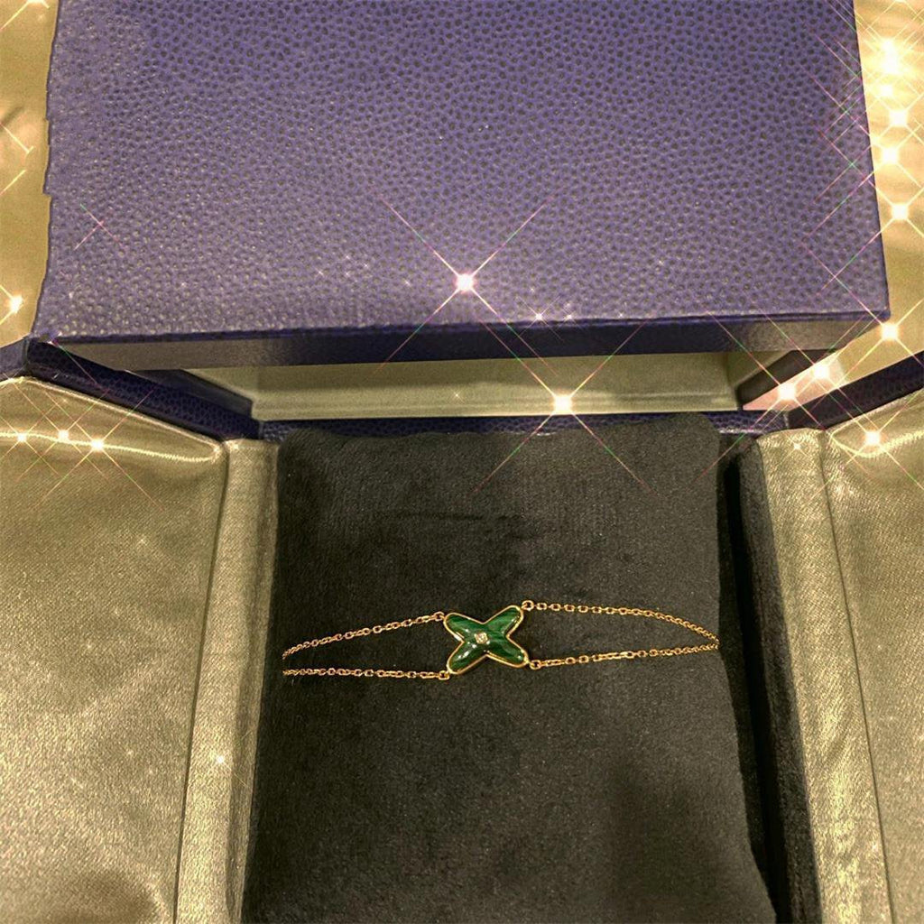 ¡®Twinkle jewelry¡¯JEUX BRACELET MALACHITE PINK GOLD 1 DIAMOND