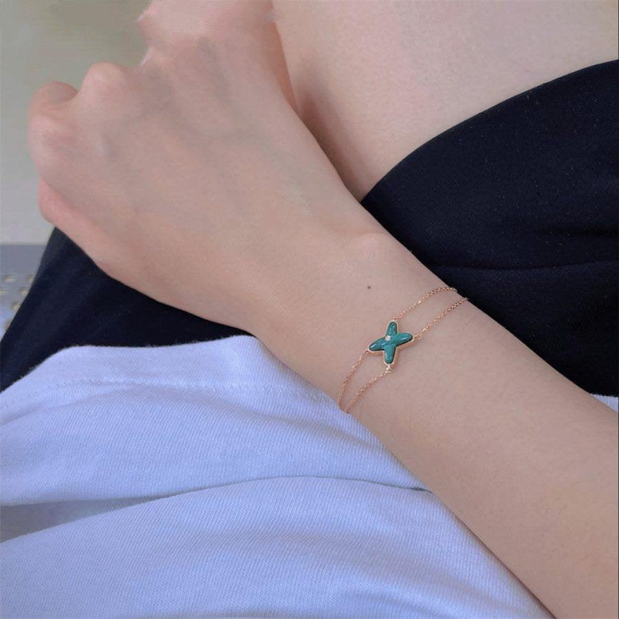 ¡®Twinkle jewelry¡¯JEUX BRACELET MALACHITE PINK GOLD 1 DIAMOND