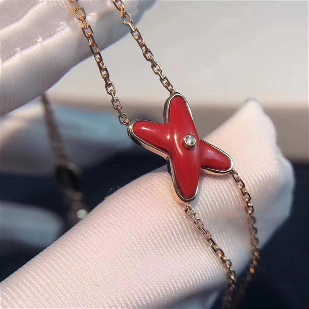 ¡®Twinkle jewelry¡¯JEUX BRACELET CARNELIAN PINK GOLD 1 DIAMOND