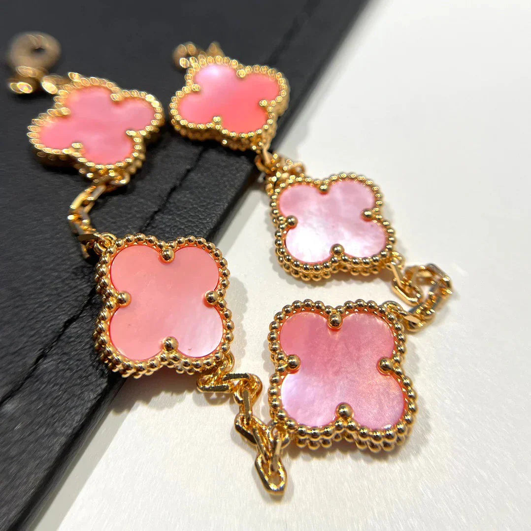 [Twinkle jewelry]New  CLOVER 5 MOTIFS  PINK MOP BRACELET COLLECTION