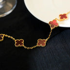 [Twinkle jewelry]New  CLOVER 5 MOTIF RED CORNELIAN BRACELET COLLECTION
