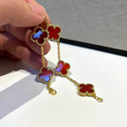 [Twinkle jewelry]New  CLOVER 5 MOTIF RED CORNELIAN BRACELET COLLECTION