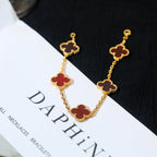[Twinkle jewelry]New  CLOVER 5 MOTIF RED CORNELIAN BRACELET COLLECTION