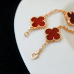[Twinkle jewelry]New  CLOVER 5 MOTIF RED CORNELIAN BRACELET COLLECTION