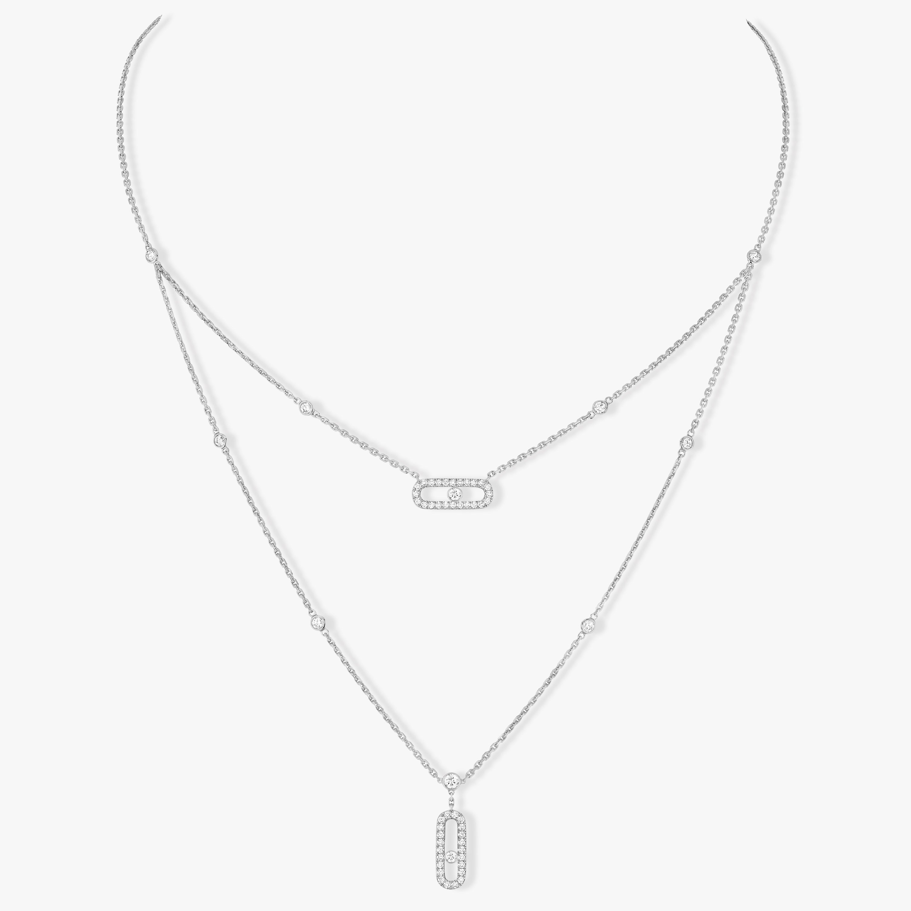 [Twinkle jewelrys]MOVE 2 ROW DIAMOND NECKLACE