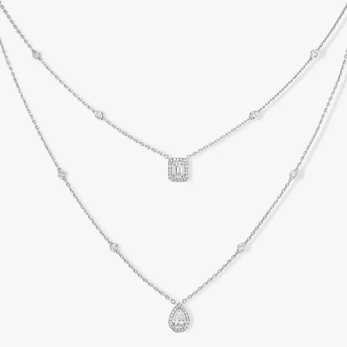 [Twinkle jewelrys]Diamond Necklace My Twin 2 Rows